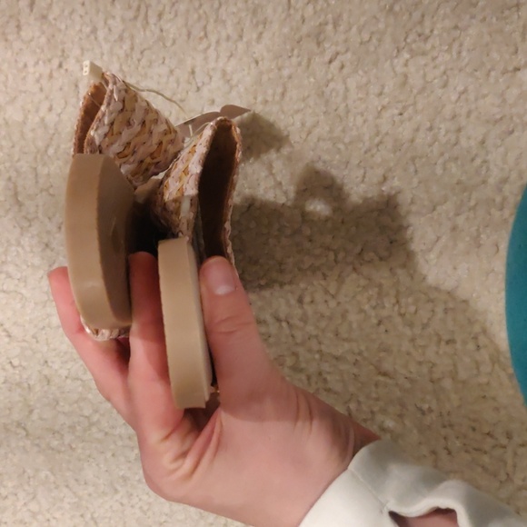 New Avellini Made in Italy Braided Band Sandals Women  Tan/blush pink - Picture 9 of 11